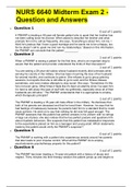 NURS 6640 Midterm Exam 2 - Question and Answers | GRADED A