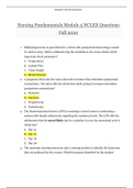 Nursing Fundamentals Module 5 NCLEX Questions Fall 2020 | Nursing Fundamentals Module 5 NCLEX Questions Fall 2020_ Grade A