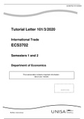ECS 3702: INTERNATIONAL TRADE STUDY GUIDE 2020/2021