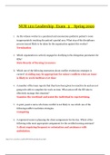 NUR 1211 Leadership_Exam_3 _ Spring 2020 - A+ | NUR1211 Leadership_Exam_3 _ Spring 2020 - 100%