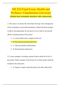 NR 222-Final Exam&comma; Health and Wellness study guide &lpar;Graded A&rpar;