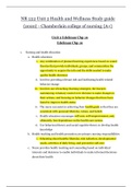 NR 222 Unit 2/ NR222 Week 2 Health and Wellness Study guide {2020} - Chamberlain college of nursing {A+}