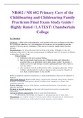 NR602 / NR 602 Primary Care of the Childbearing and Childrearing Family Practicum Final Exam Study Guide | Highly Rated | LATEST| Chamberlain College 