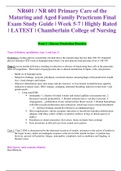 NR601 / NR 601 Primary Care of the Maturing and Aged Family Practicum Final Exam Study Guide | Week 5-7 | Highly Rated | LATEST | Chamberlain College of Nursing