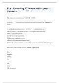 Post Licensing 303 exam with correct answers