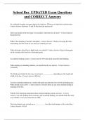 School Bus UPDATED Exam Questions  and CORRECT Answers