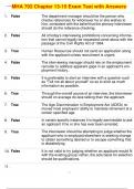 MHA 702 Chapter 13-15 Exam Test with Answers