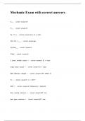 Mechanic Exam with correct answers