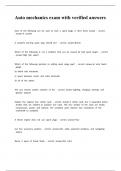 Auto mechanics exam with verified answers