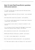 Intro To Auto Final Exam Review questions with correct answers&period;