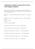Automotive Semester exam review 1st year with complete solutions&period;