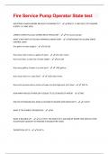Fire Service Pump Operator State test Questions With Correct Solutions&comma; Already Passed&excl;&excl;