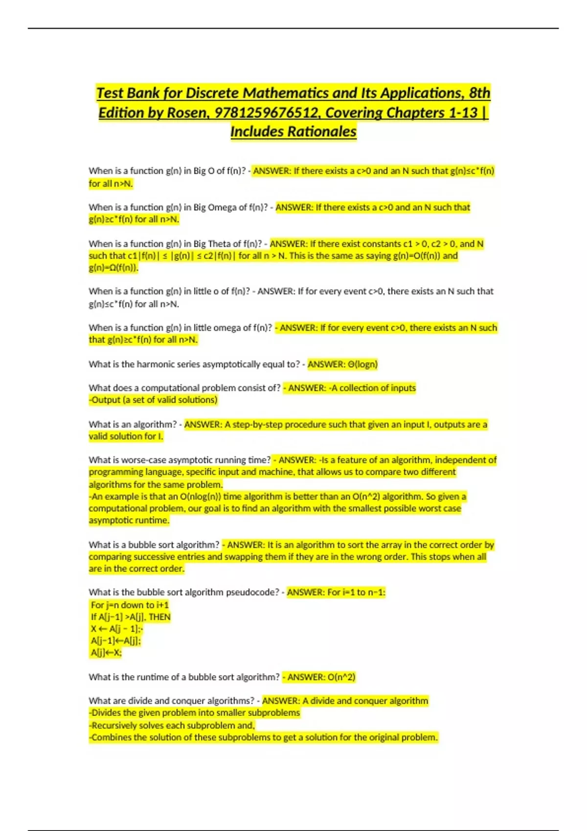 Discrete Mathematics and Its Applications, 8th Edition by Rosen ...