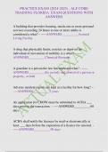 PRACTICE EXAM &lpar;2024-2025&rpar; &comma; ALF CORE  TRAINING FLORIDA EXAM QUESTIONS WITH  ANSWERS