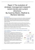 Samenvatting paper 2 Evolution strategic management research