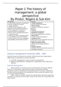 Samenvatting paper 1 history of management 