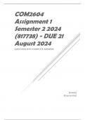 COM2604 Assignment 1 Semester 2 2024 &lpar;817738&rpar; - DUE 21 August 2024 