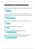 PHIL 101&rpar;Philosophy 101 Exam 1&colon; Philosophy 101 Exam  2&colon; Philosophy 101 Exam 3&colon; Philosophy 101 Exam 4&colon;Questions & Answers&colon; Latest Updated&colon; Guaranteed APlus Solution