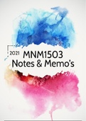 MNM1503 Exam Pack Memos and Notes Updated
