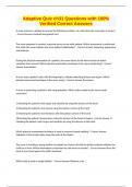 Adaptive Quiz ch31 Questions with 100&percnt; Verified Correct Answers