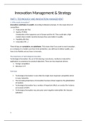 Summary innovation management and strategy