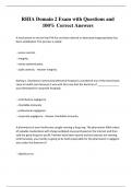 RHIA Domain 2 Exam with Questions and 100&percnt; Correct Answers