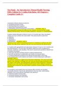 Test Bank - for Introductory Mental Health Nursing Fifth&comma; Edition by Cynthia Kincheloe&comma; All Chapters &vert; Complete Guide A&plus;
