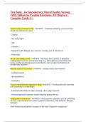 Test Bank - for Introductory Mental Health Nursing Fifth&comma; Edition by Cynthia Kincheloe&comma; All Chapters &vert; Complete Guide A&plus;