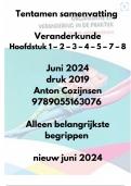 Tentamen samenvatting Veranderkunde o&period;b&period;v&period; Cozijnsen HST 1&comma;2&comma;3&comma;4&comma;5&comma;7&comma;8&comma; alleen de belangrijskte onderdelen voor tentamen&comma; nieuw 2024