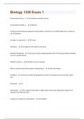 Biology 1320 Exam 1 Questions And Answers Graded A&plus;