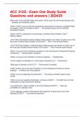 ACC 312G - Exam One Study Guide Questions and answers &vert; 2024&sol;25