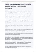 NFPA 70E Final Exam Questions With Highest Ratings Latest Update 2024&sol;2025