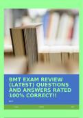 BMT EXAM REVIEW &lpar;LATEST&rpar; QUESTIONS AND ANSWERS RATED 100&percnt; CORRECT&excl;&excl;