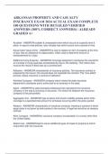 ARKANSAS PROPERTY AND CASUALTY  INSURANCE EXAM 2024 ACTUAL EXAM COMPLETE  180 QUESTIONS WITH DETAILED VERIFIED  ANSWERS &lpar;100&percnt; CORRECT ANSWERS&rpar; &sol; ALREADY  GRADED A&plus;