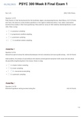 PSYC 300 Week 8 Final Exam 1  With All the Answers 180&sol;180 Graded A&plus;
