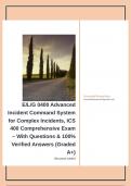E&sol;L&sol;G 0400 Advanced Incident Command System for Complex Incidents&comma; ICS 400 Comprehensive Exam &ndash; With Questions & 100&percnt; Verified Answers &lpar;Graded A&plus;&rpar;