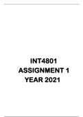  INT4801 ASSIGNMENT NO.1 YEAR 2021 SOLUTIONS