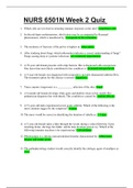 NURS 6501N Week 2 Quiz with all the Answers 40&sol;40 Latest Update 2021