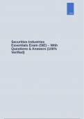 Securities Industries Essentials Exam &lpar;SIE&rpar; &ndash; With Questions & Answers &lpar;100&percnt; Verified&rpar;