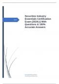 Securities Industry Essentials Certification Exam &lpar;2024&rpar; &vert;&vert; With Questions & 100&percnt; Accurate Answers