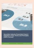 Securities Industry Essentials Exam &vert;&vert; Definition of Key Terms and Principles &lpar;100&percnt; Correct&rpar;