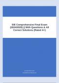 SIE Comprehensive Final Exam &lpar;2024&sol;2025&rpar; &vert;&vert; With Questions & All Correct Solutions &lpar;Rated A&plus;&rpar;