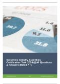 Securities Industry Essentials Certification Test &lpar;2024&rpar; &vert;&vert; All Questions & Answers &lpar;Rated A&plus;&rpar;