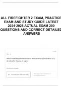ALL FIREFIGHTER 2 EXAM&comma; PRACTICE EXAM AND STUDY GUIDE LATEST 2024-2025 ACTUAL EXAM 200 QUESTIONS AND CORRECT DETAILED ANSWERS