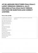 ATI RN MEDSURG PROCTORED FINAL EXAM 3 LATEST VERSIONS &lpar;VERSION A&comma; B & C&rpar; 20232024 ACTUAL EXAM EACH VERSION CONTAINS 100 QUESTIONS AND CORRECT