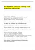 Certified Peer Specialist Training Exam Questions and Answers&period;