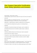 Peer Support Specialist Certification Exam Study Questions and Answers&period;