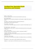 Certified Peer Specialist Exam Questions and Answers&period;