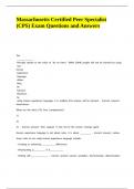 Massachusetts Certified Peer Specialist &lpar;CPS&rpar; Exam Questions and Answers