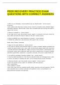 PEER RECOVERY PRACTICE EXAM QUESTIONS WITH CORRECT ANSWERS&period;